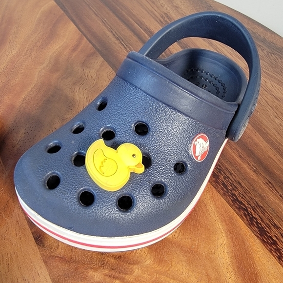 CROCS Kids Blue Clogs with Mickey Mouse and Rubber Duck Jibbitz Size C 5 - Picture 3 of 17